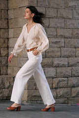 Embroidered Bloom Loose Blouse