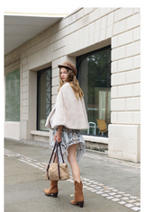 Light Beige Faux-Mink Cape