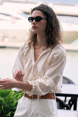 Embroidered Bloom Loose Blouse