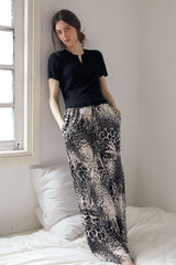 Leopard Print Wide-Leg Trousers