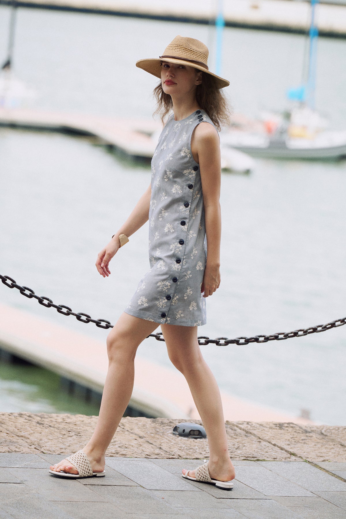 Jacquard Side Buckle Dress