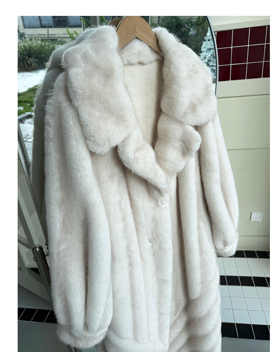 Faux-Mink Belted White