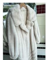 Faux-Mink Belted White
