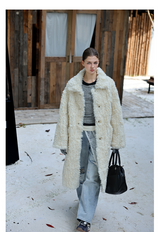 Ivory Plush Fur Coat
