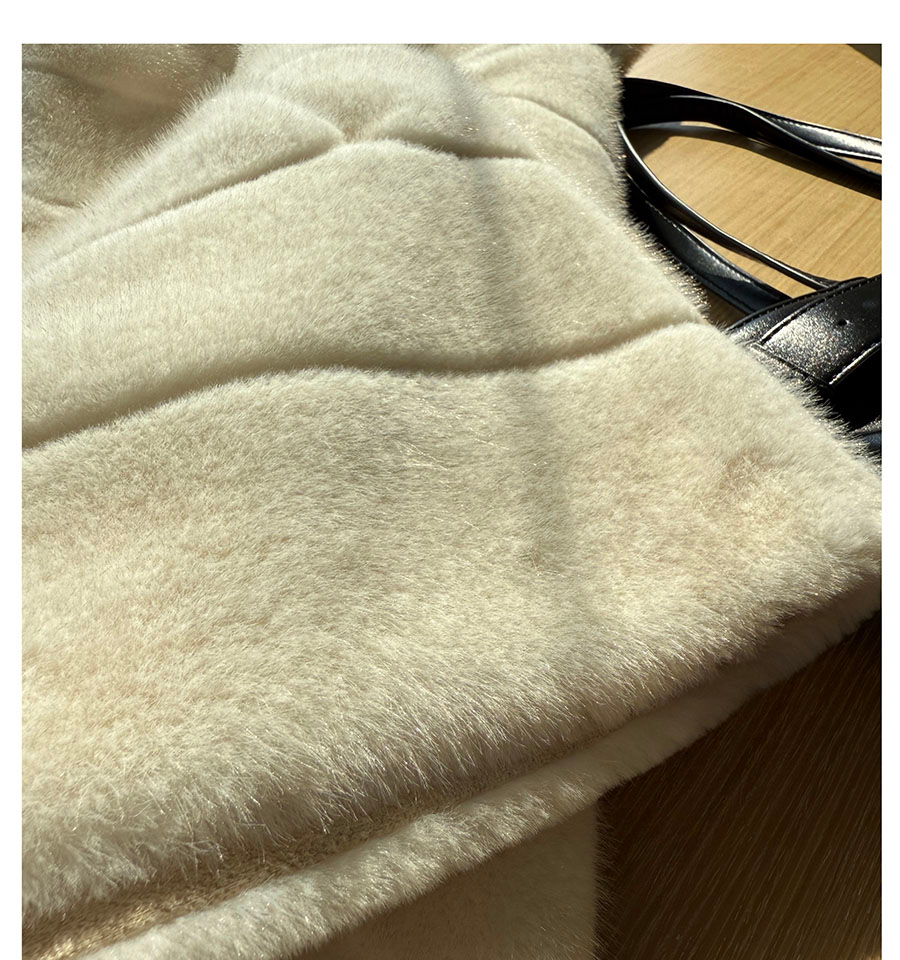 Cream Fur Stand Collar Vest