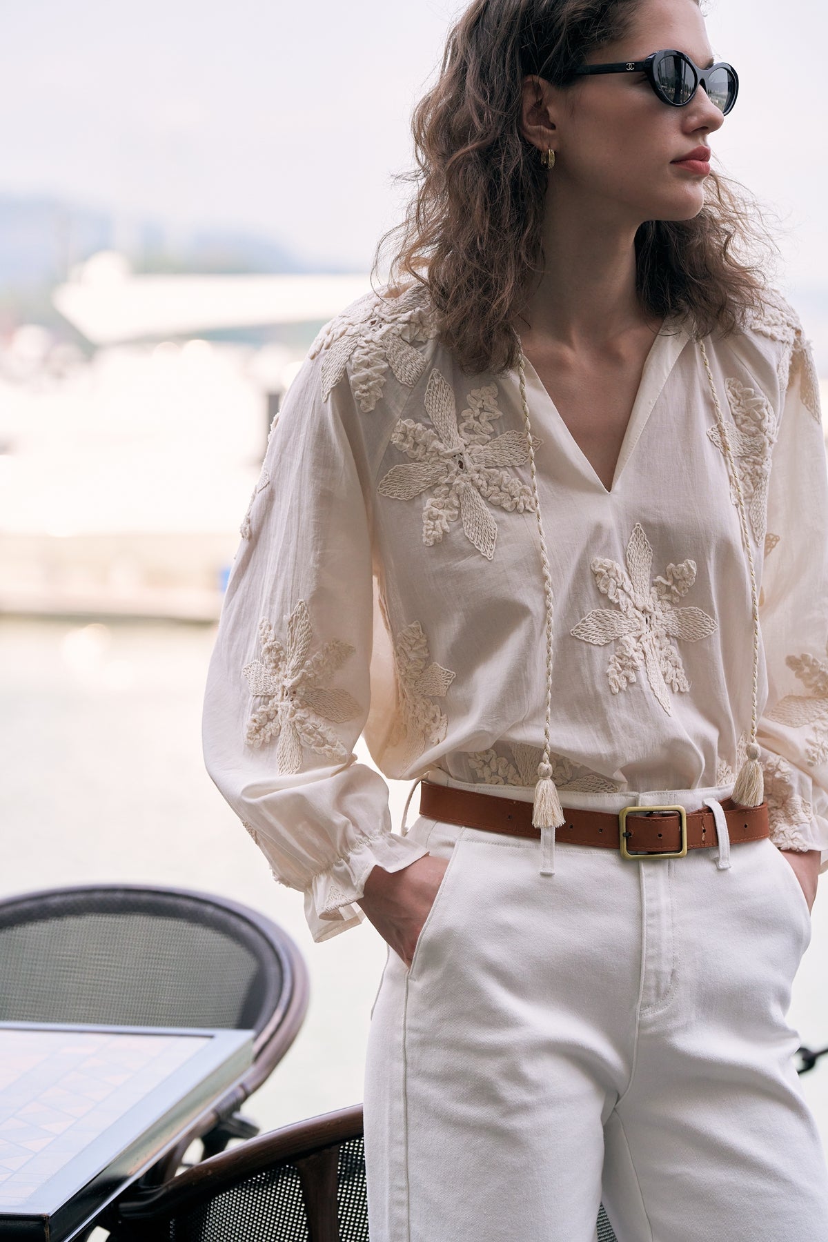 Embroidered Bloom Loose Blouse