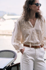 Embroidered Bloom Loose Blouse