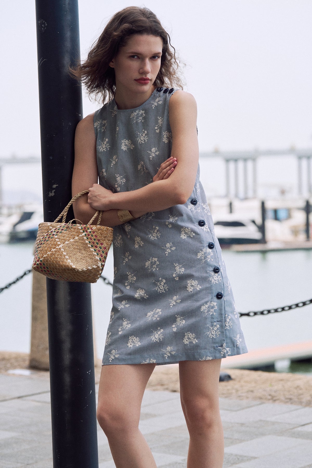 Jacquard Side Buckle Dress