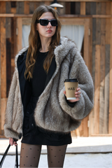 Reversible Fur Hooded - Oatmeal