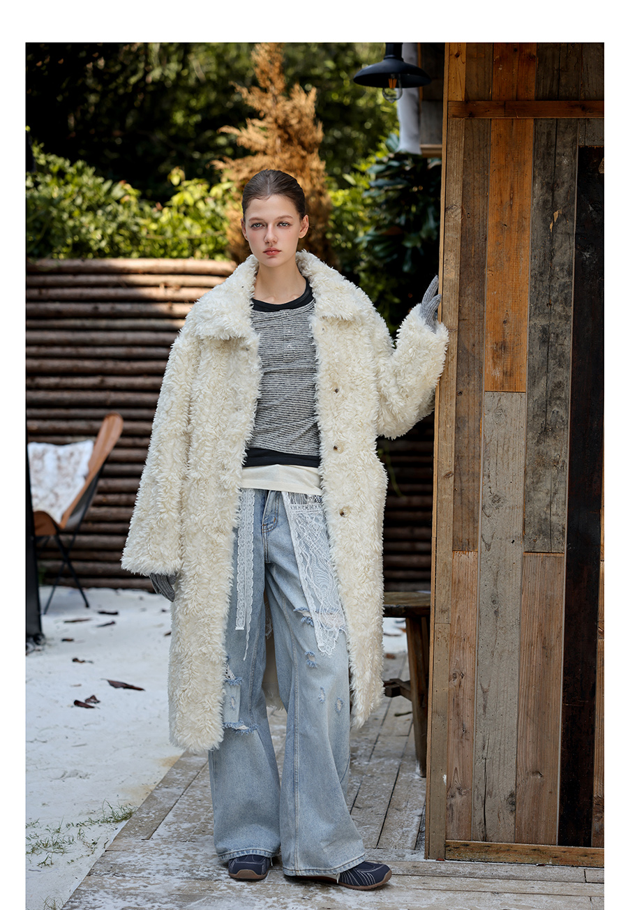 Ivory Plush Fur Coat