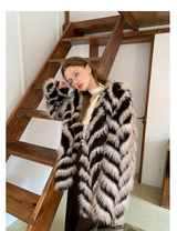 Two-Tone Faux Fur Coat