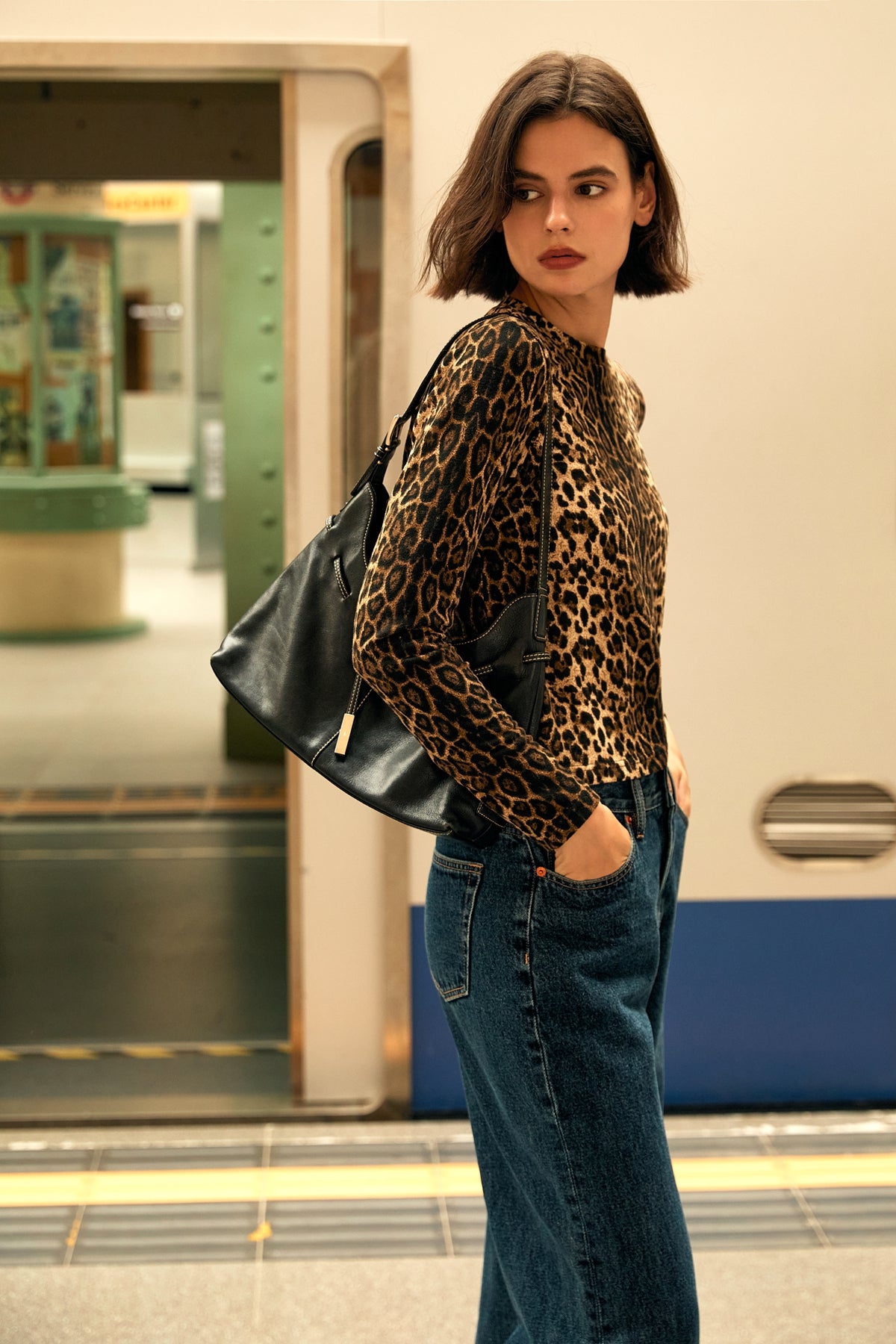 Leopard Brushed Top / Cardigan