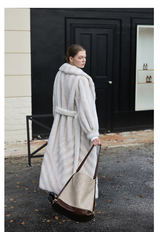 Faux-Mink Belted White