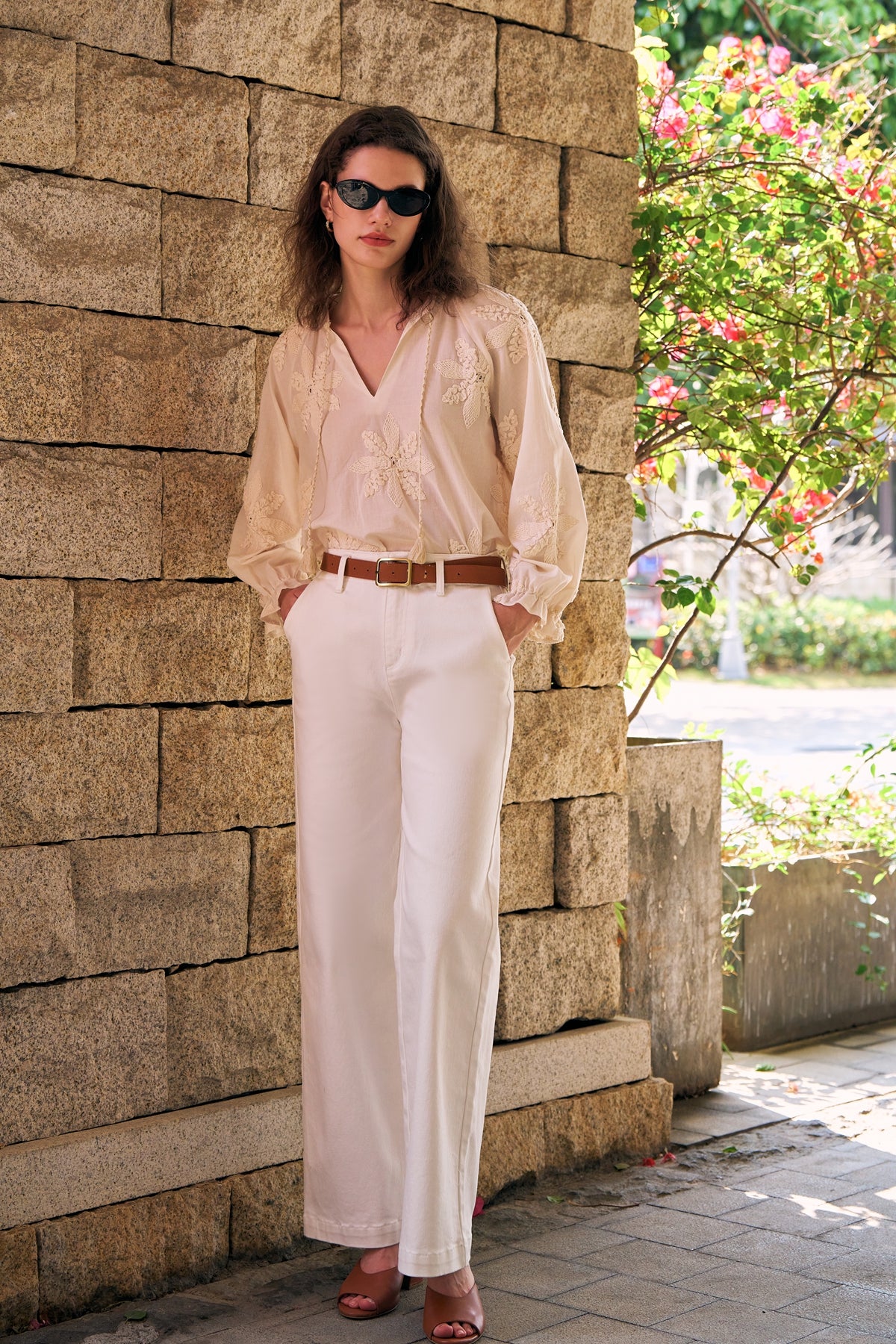 Embroidered Bloom Loose Blouse