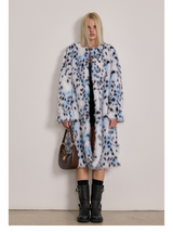 Blue Leopard Fur Coat
