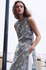 Jacquard Side Buckle Dress