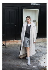 Faux-Mink Belted White