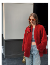 Short Red Fur Coat