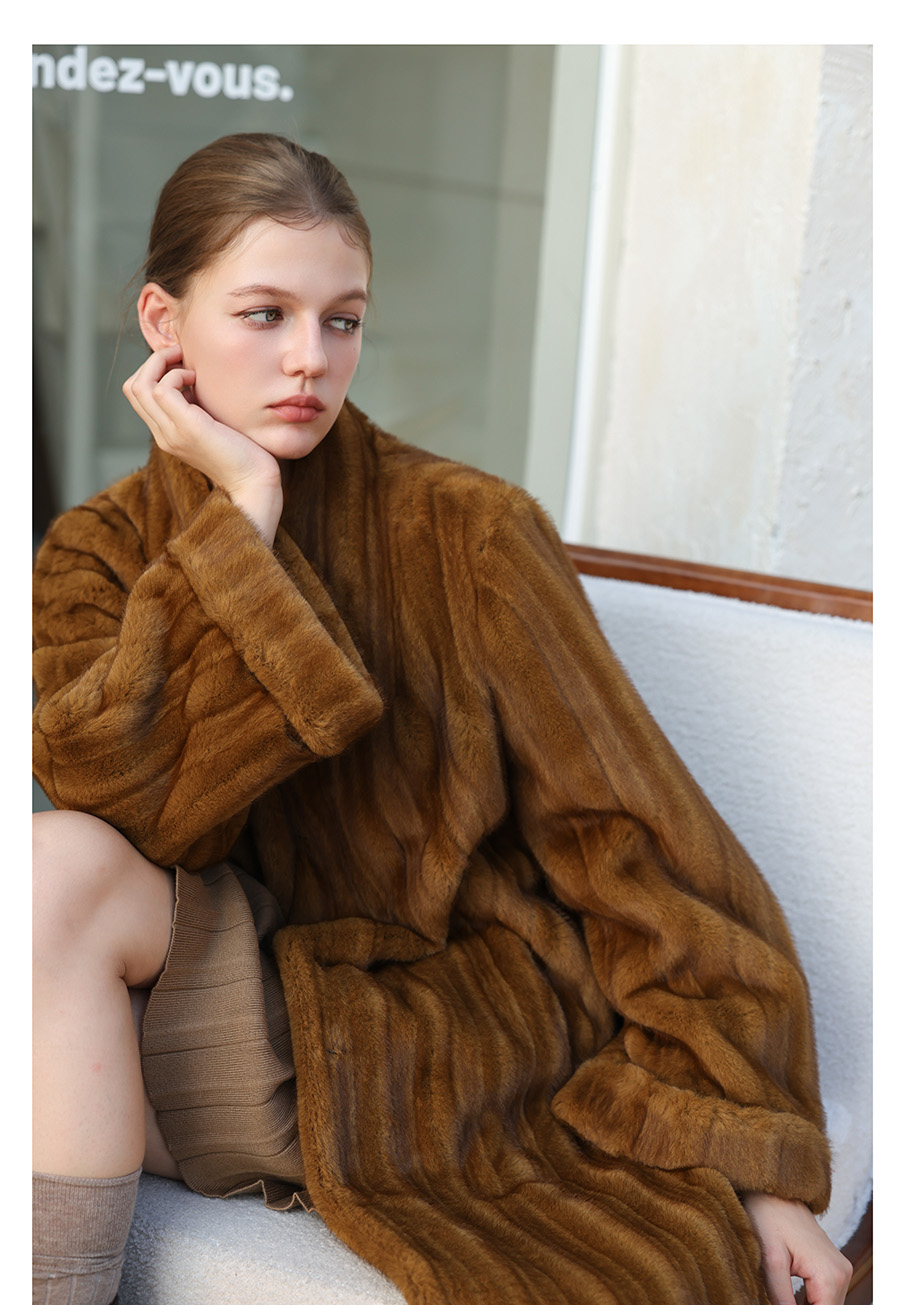 Caramel Silky Fur Coat