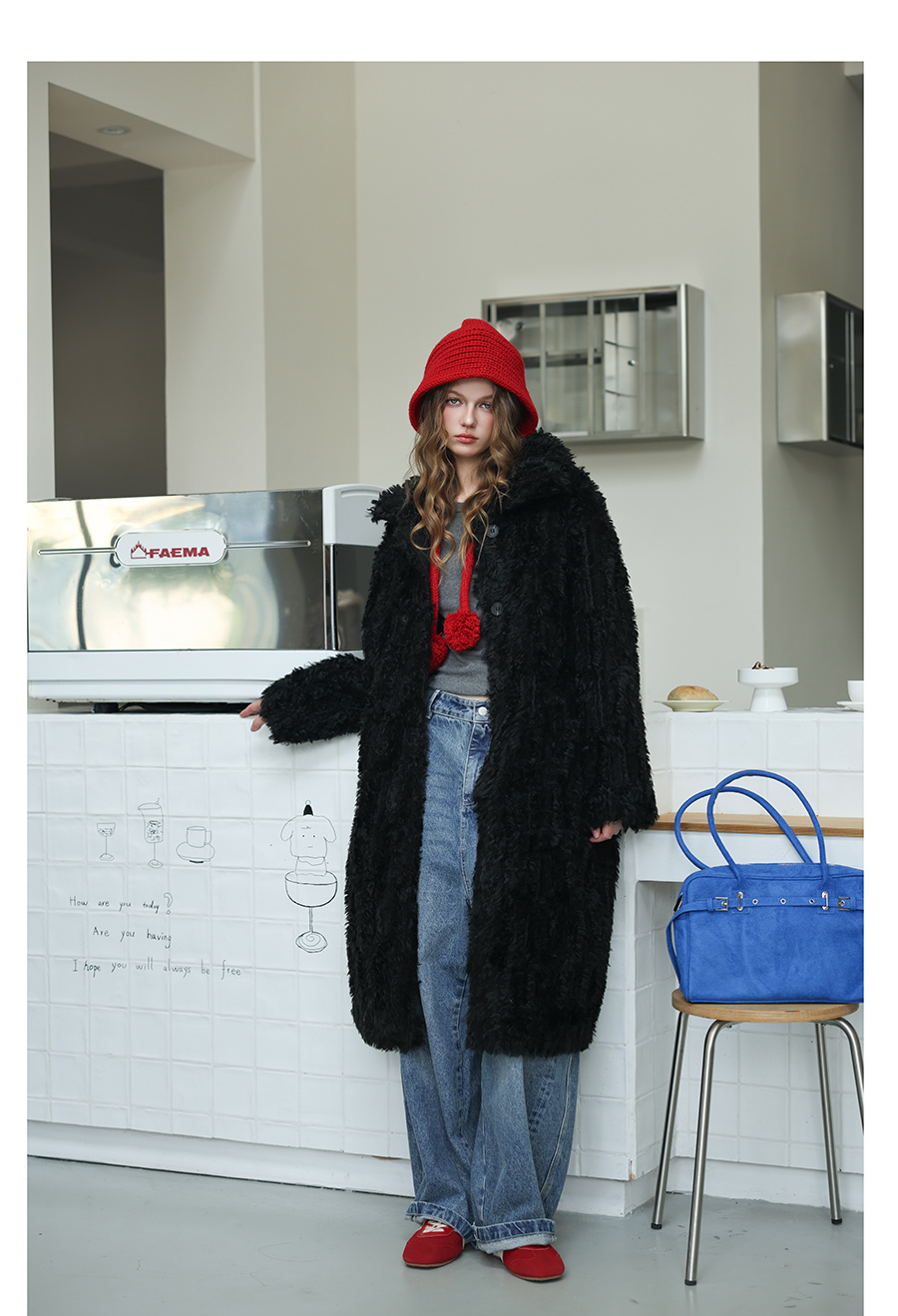 Black Plush Fur Coat