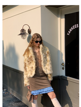 Curly Lapel Fur Jacket