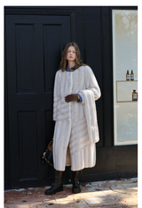 Snow Fur Coat with Scarf