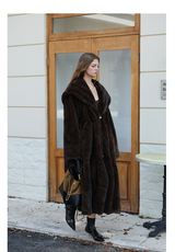 Vintage Faux-Mink Long Coat