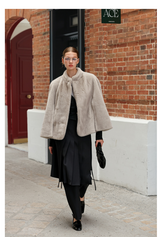 Light Gray Faux-Mink Cape