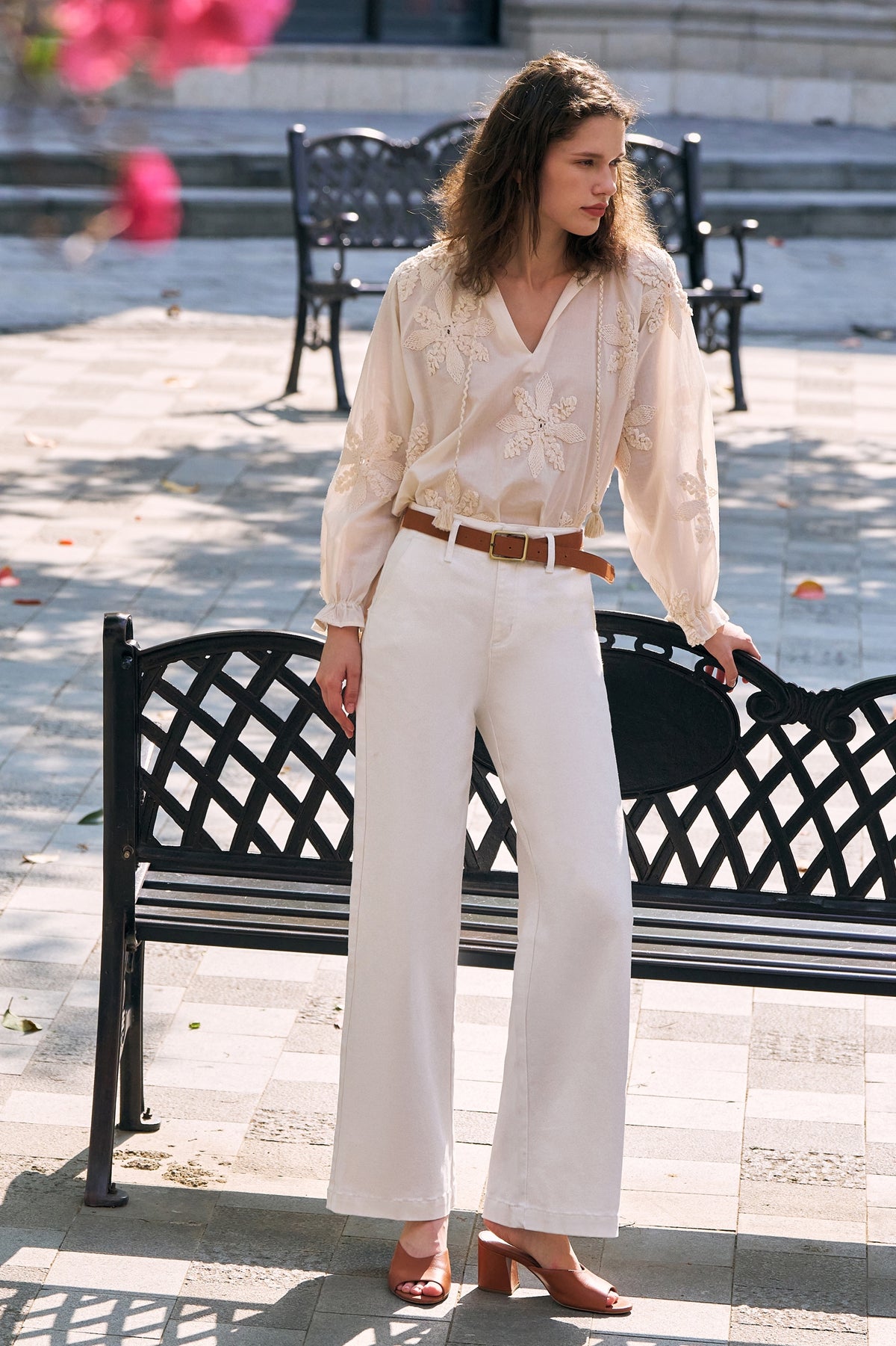 Embroidered Bloom Loose Blouse
