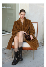 Caramel Silky Fur Coat