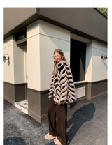 Two-Tone Faux Fur Coat