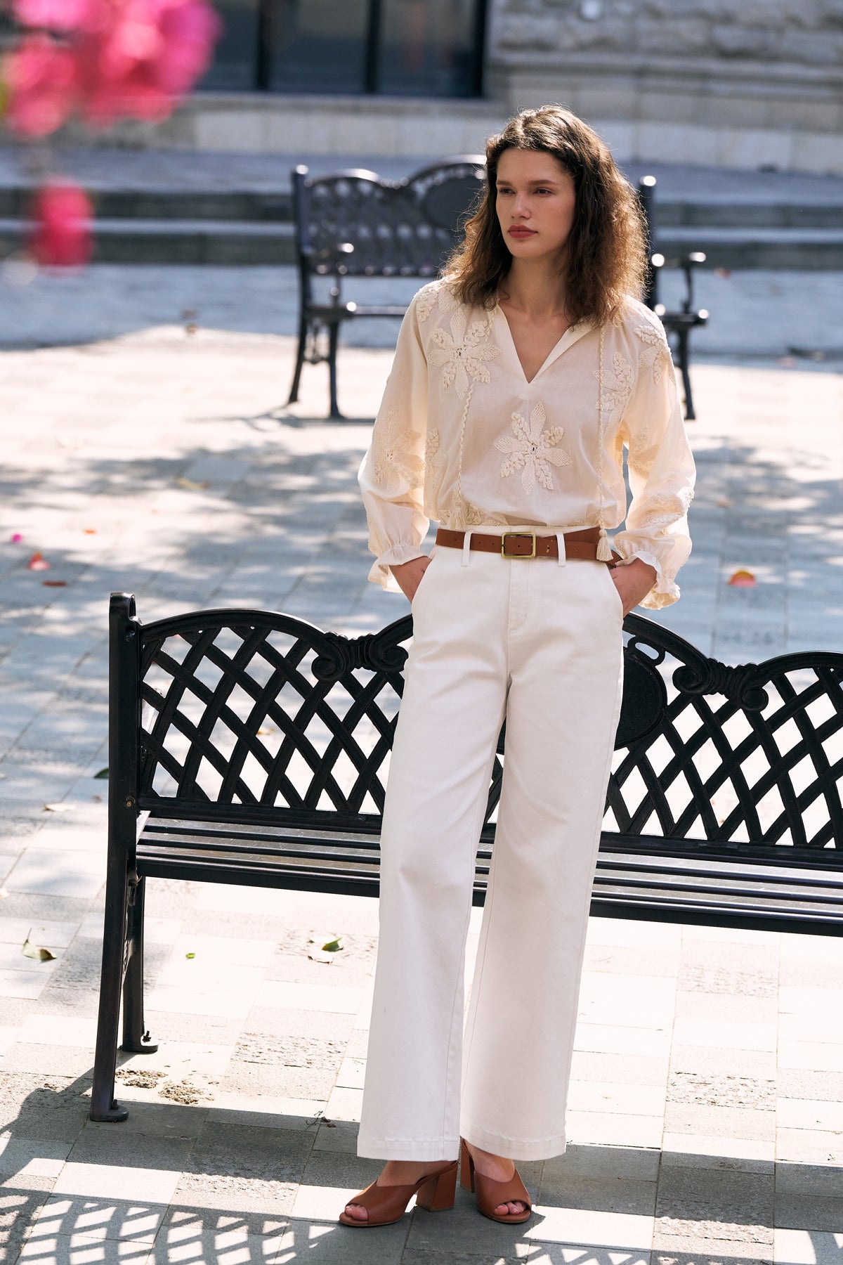 Embroidered Bloom Loose Blouse
