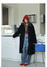 Black Plush Fur Coat