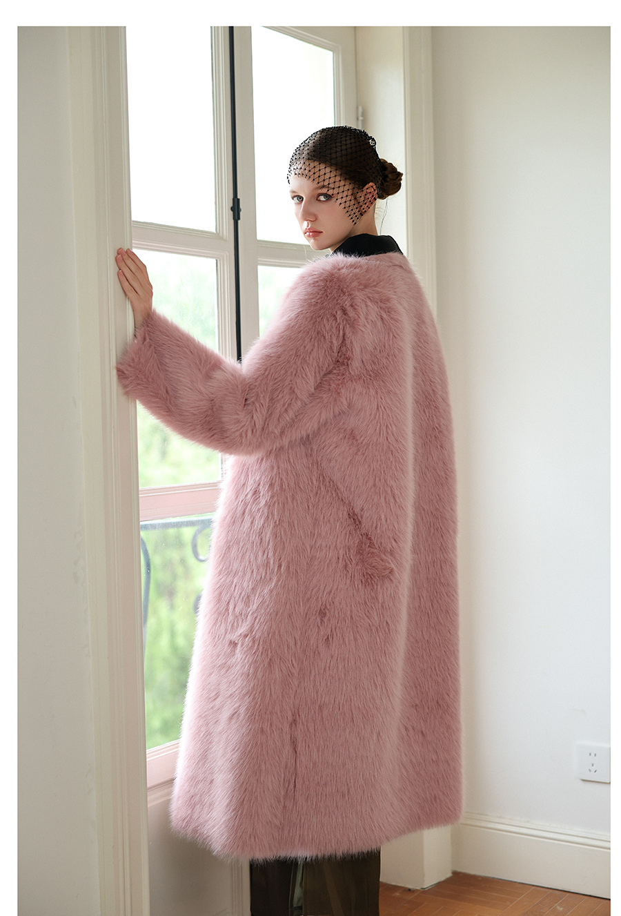 Berry Pink Fur Coat