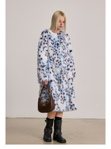 Blue Leopard Fur Coat
