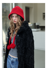 Black Plush Fur Coat