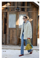 White Faux-Lamb Coat