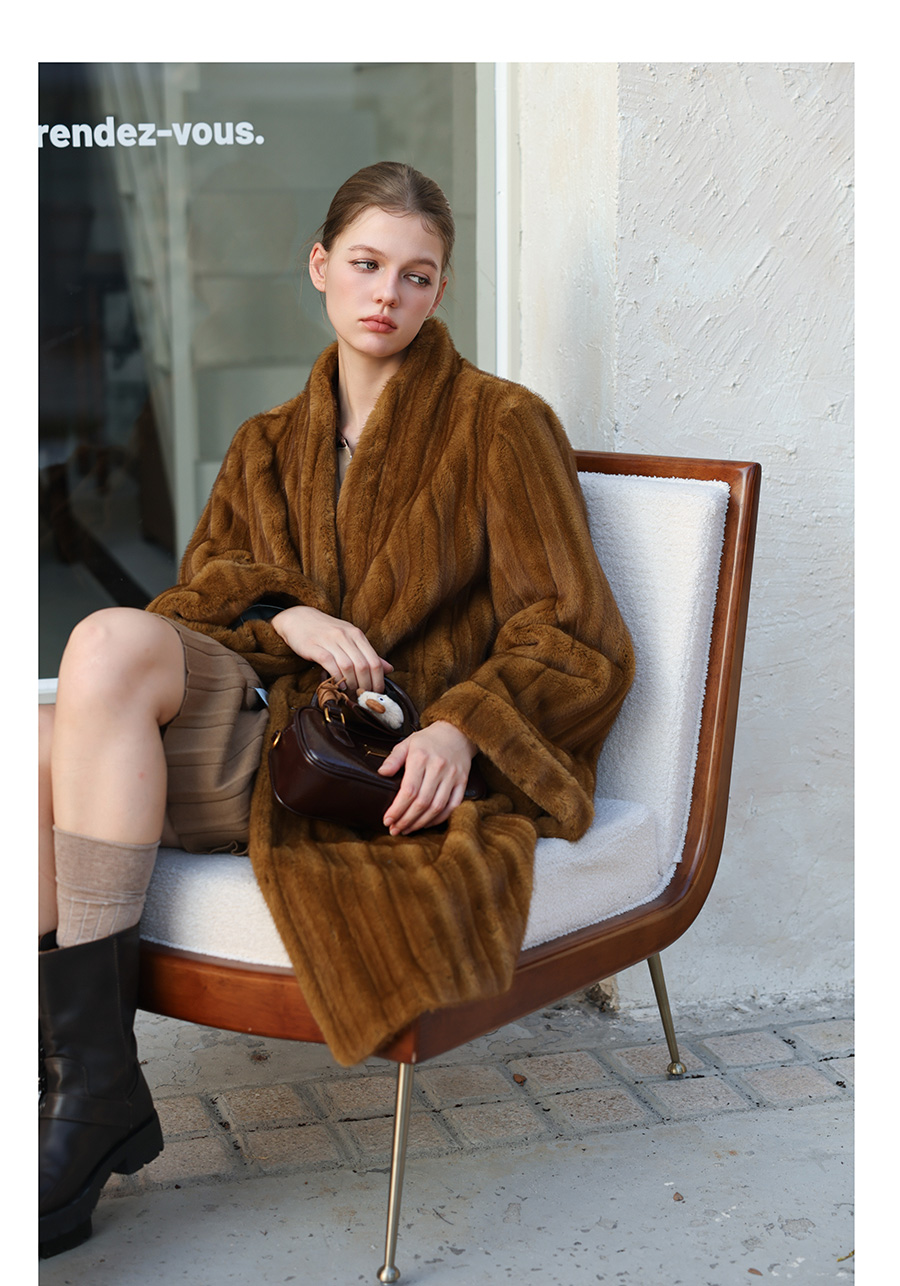 Caramel Silky Fur Coat