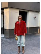Short Red Fur Coat