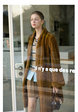 Caramel Silky Fur Coat