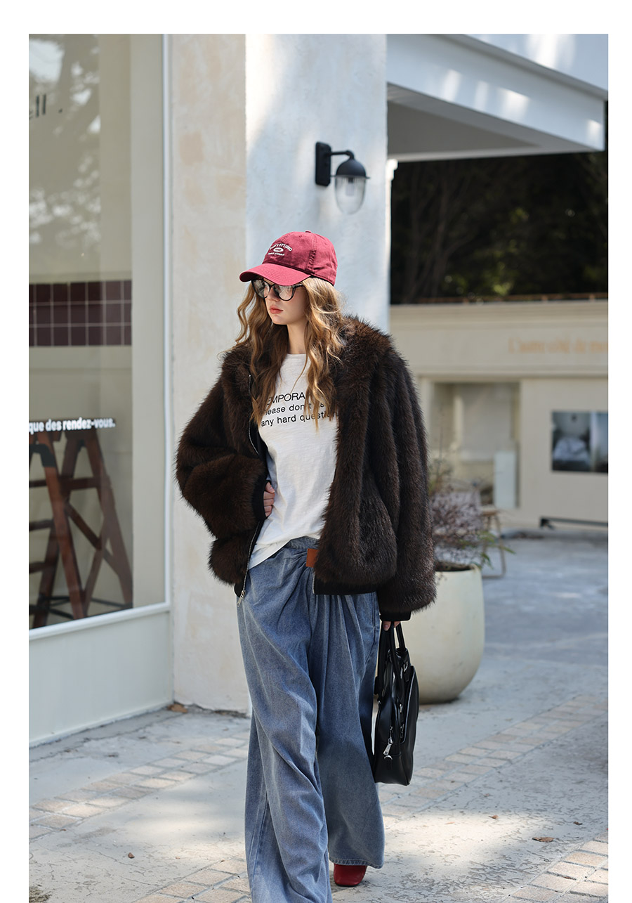 Reversible Fur Hooded - Dark Choco