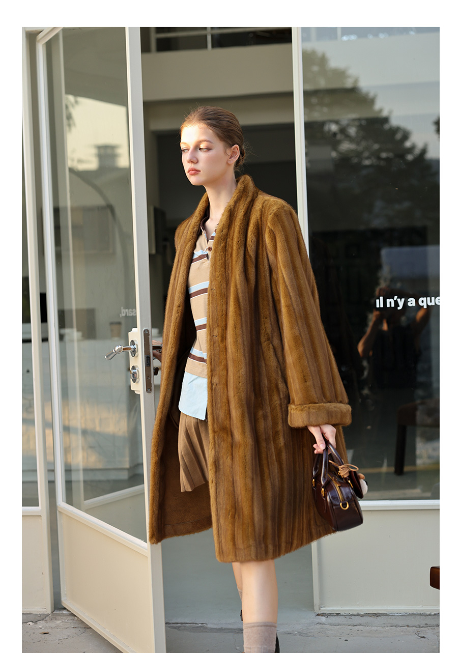 Caramel Silky Fur Coat