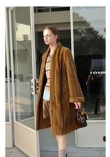 Caramel Silky Fur Coat
