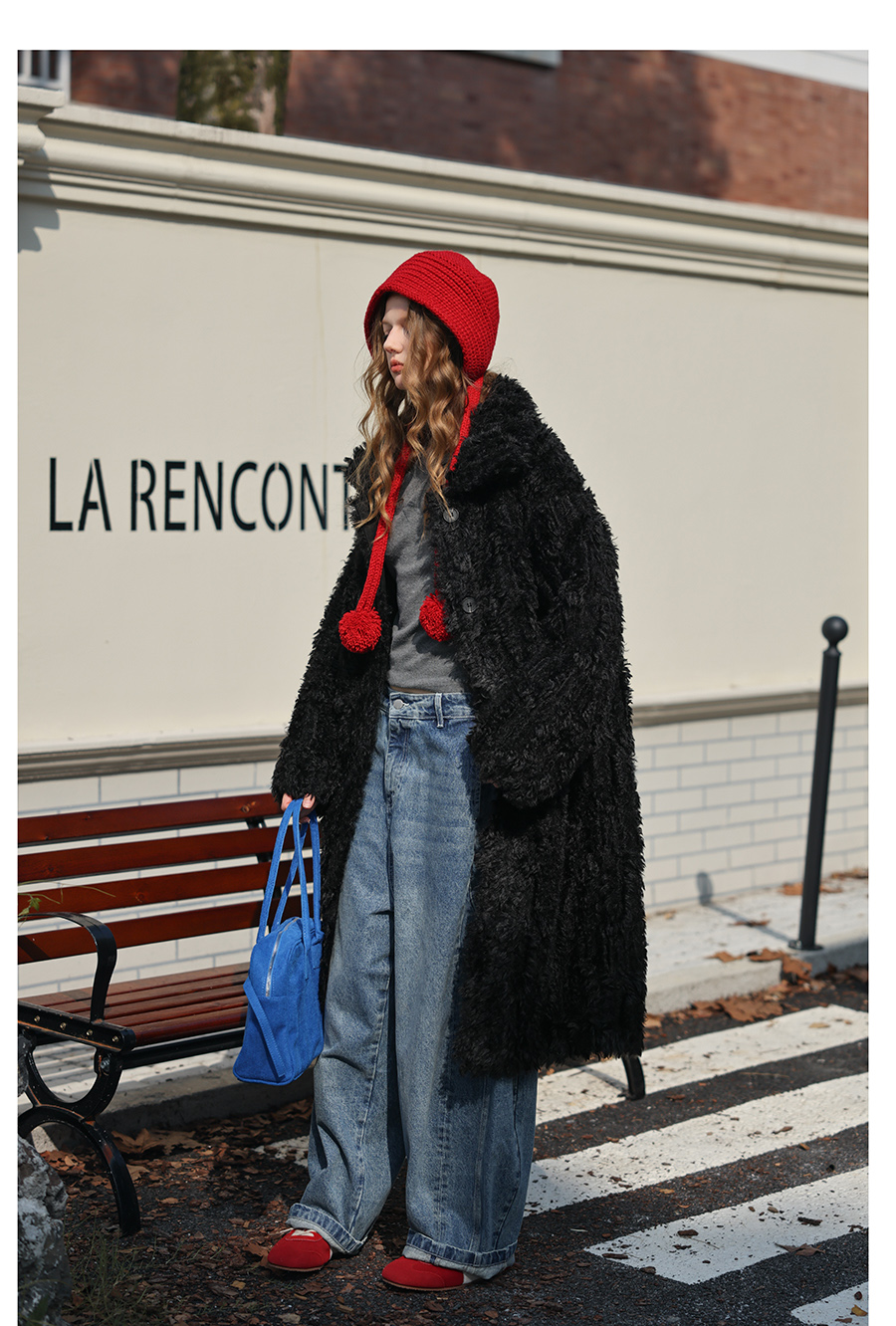 Black Plush Fur Coat