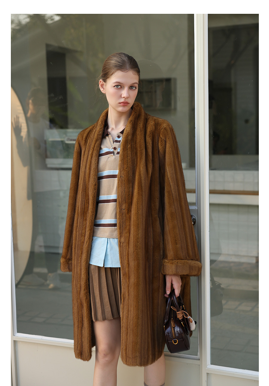 Caramel Silky Fur Coat