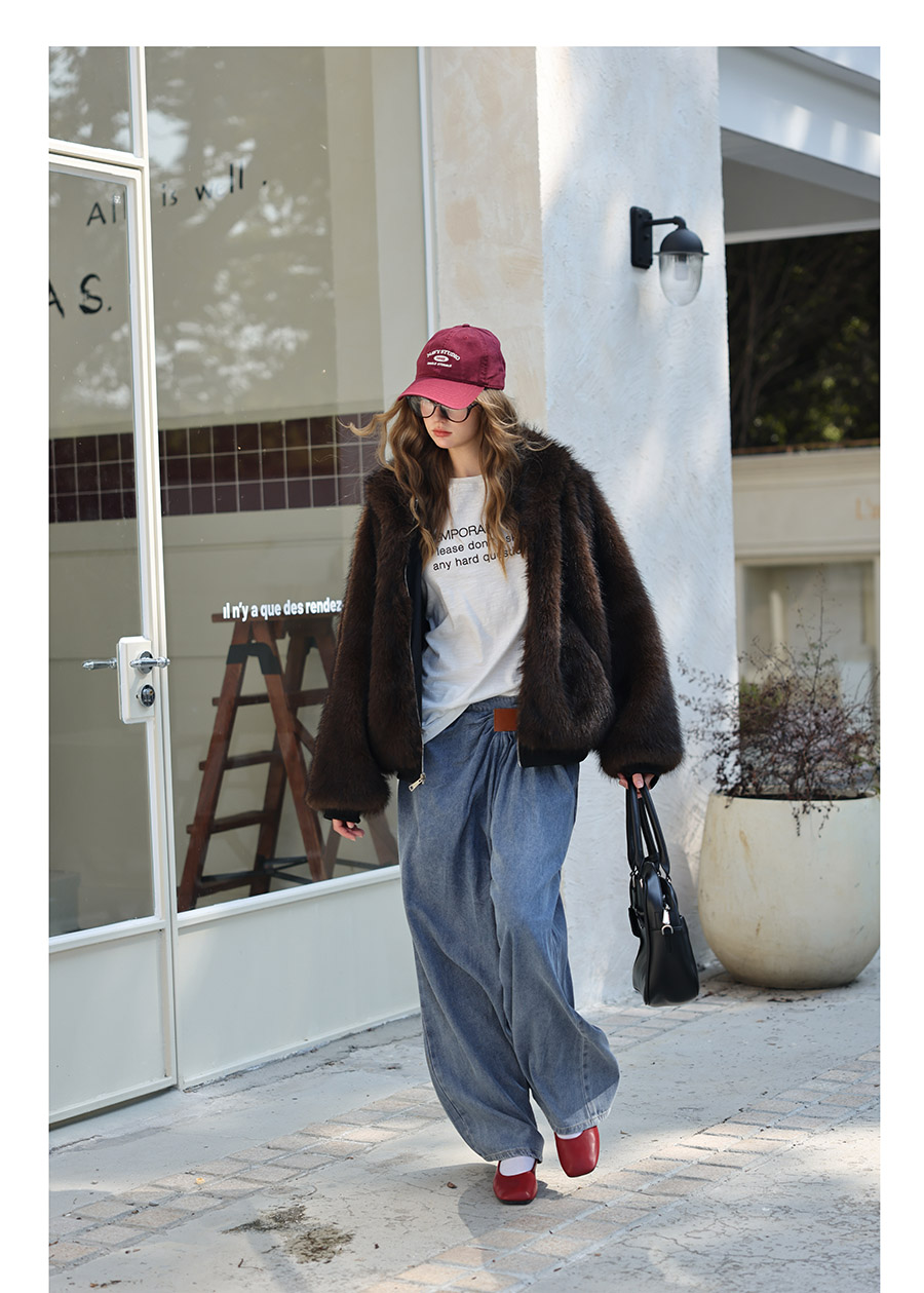 Reversible Fur Hooded - Dark Choco