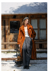 Faux-Mink Belted Pumpkin