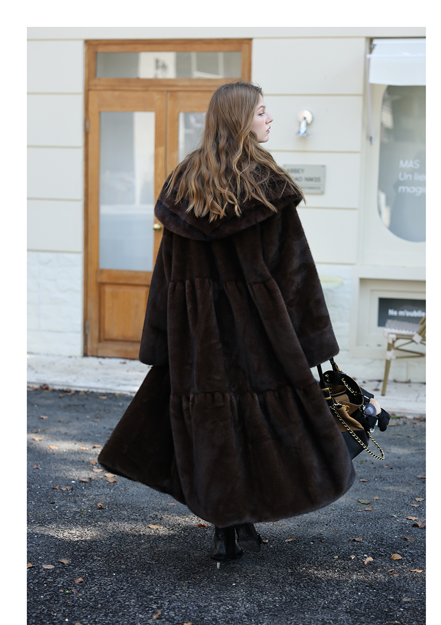 Vintage Faux-Mink Long Coat