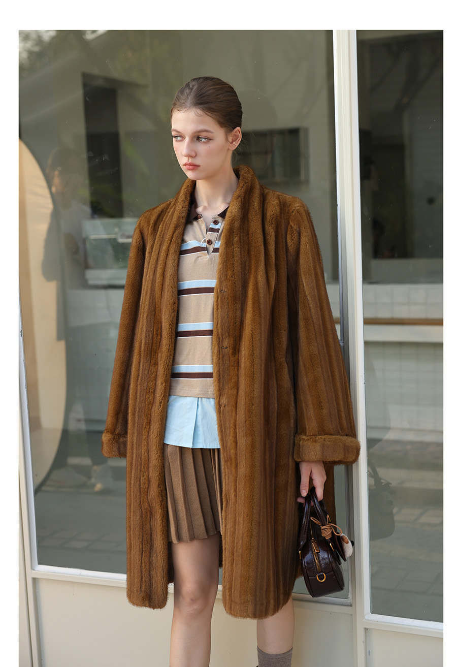 Caramel Silky Fur Coat