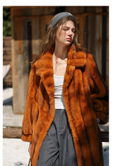 Faux-Mink Belted Pumpkin